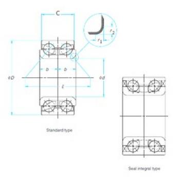 35 mm x 65 mm x 37 mm  NSK 35BWD14CA62 Rolamentos de esferas de contacto angular