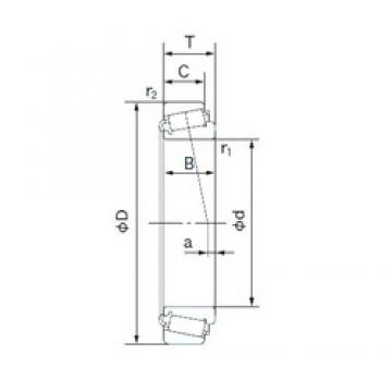 30 mm x 55 mm x 17 mm  NACHI E32006J Rolamentos de rolos gravados