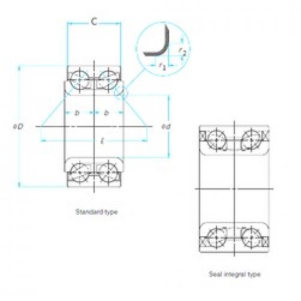 38,1 mm x 68 mm x 37 mm  NSK DAC2001 Rolamentos de esferas de contacto angular #2 image